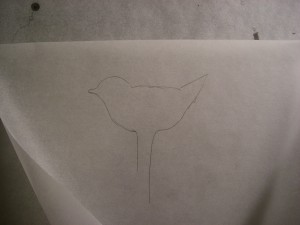 Sketch of a bird silhouette